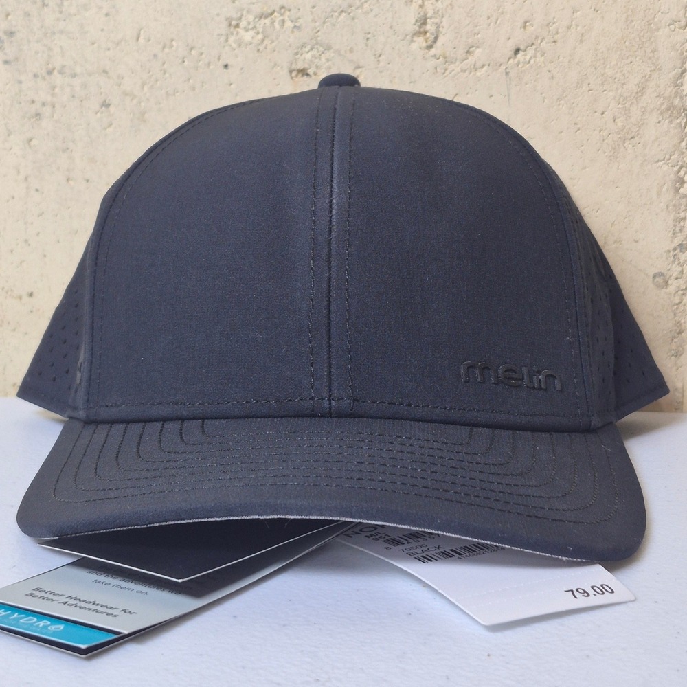Melin Compass Hydro Hat Mens Classic Black Performance Snapback